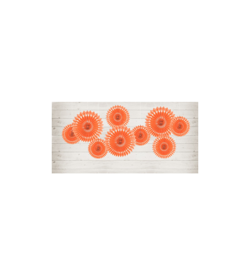 Dekorativní rozeta - broskvově oranžová III 3 ks