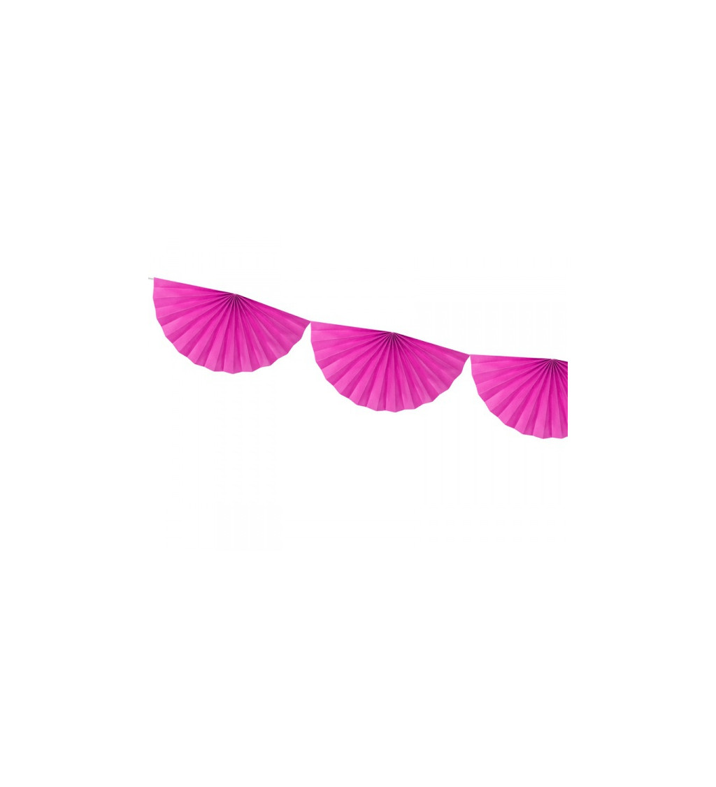 Girlanda - vějířky růžové menší