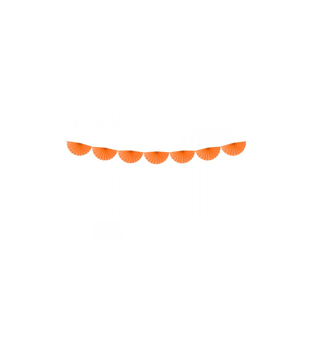 Girlanda - vějířky oranžové větší