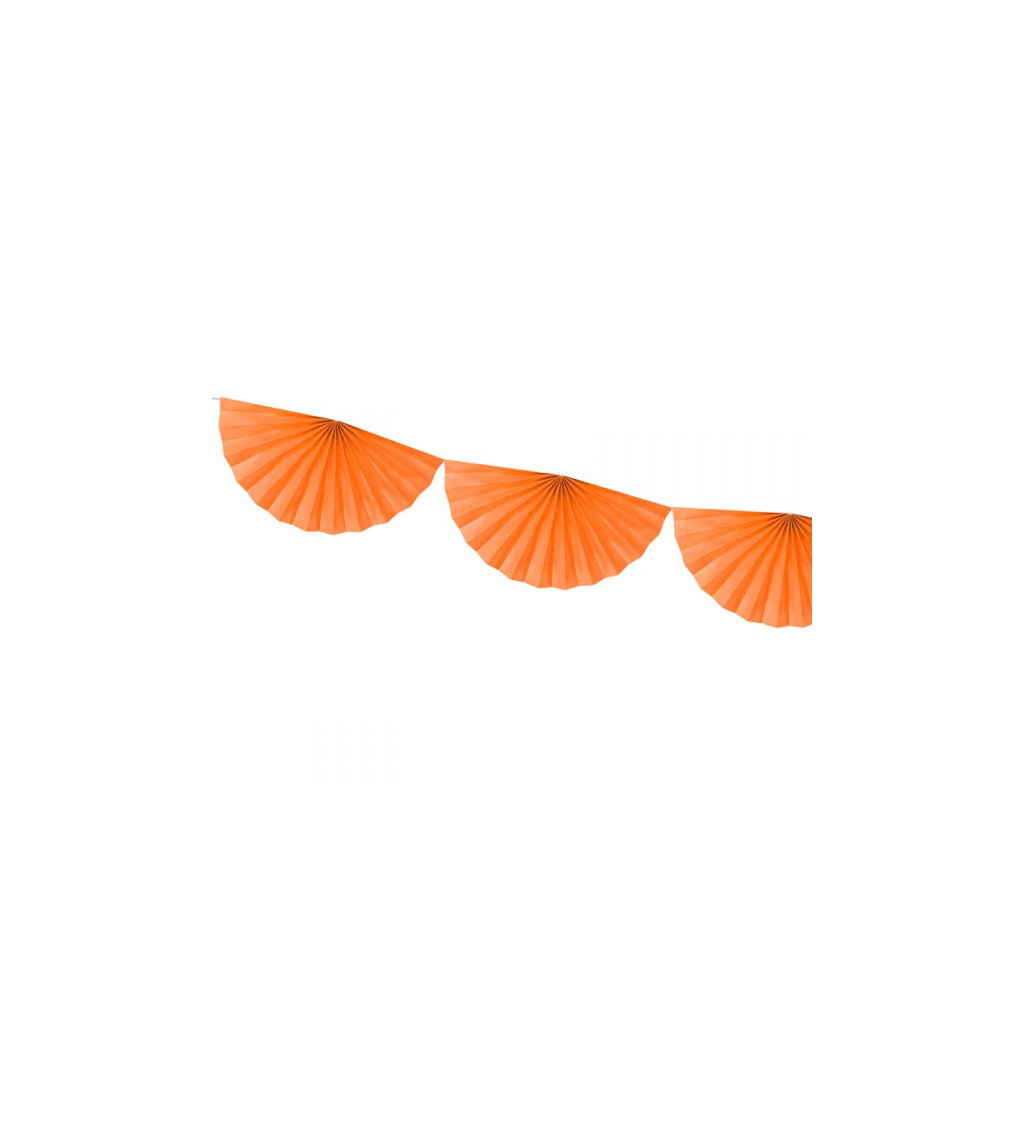 Girlanda - vějířky oranžové menší