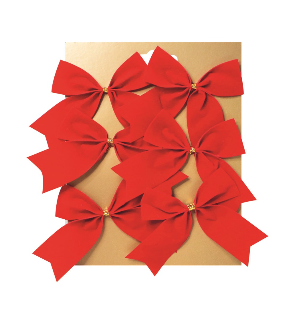 Mašle textilní červená - plato