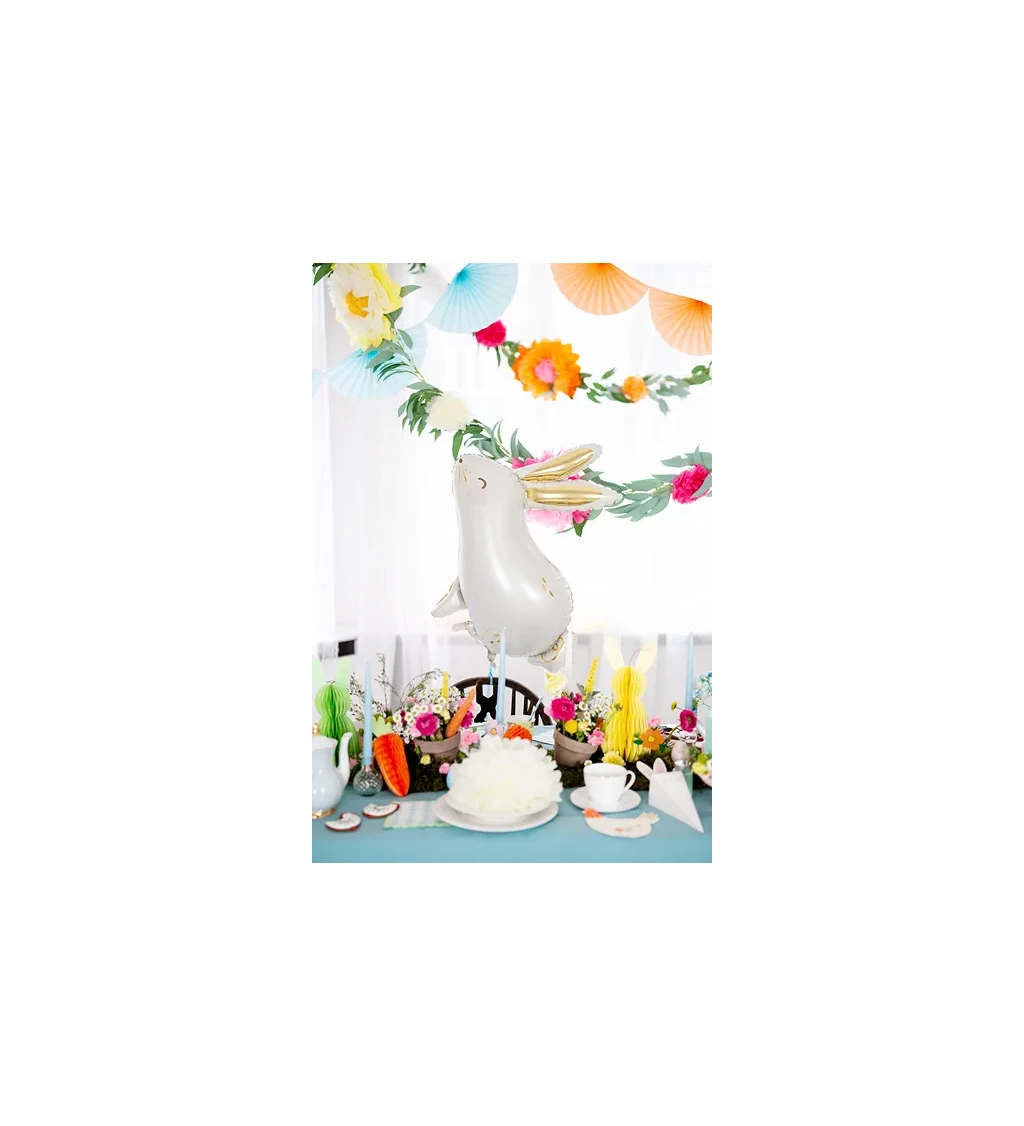 Fóliový balónek - bílý králíček