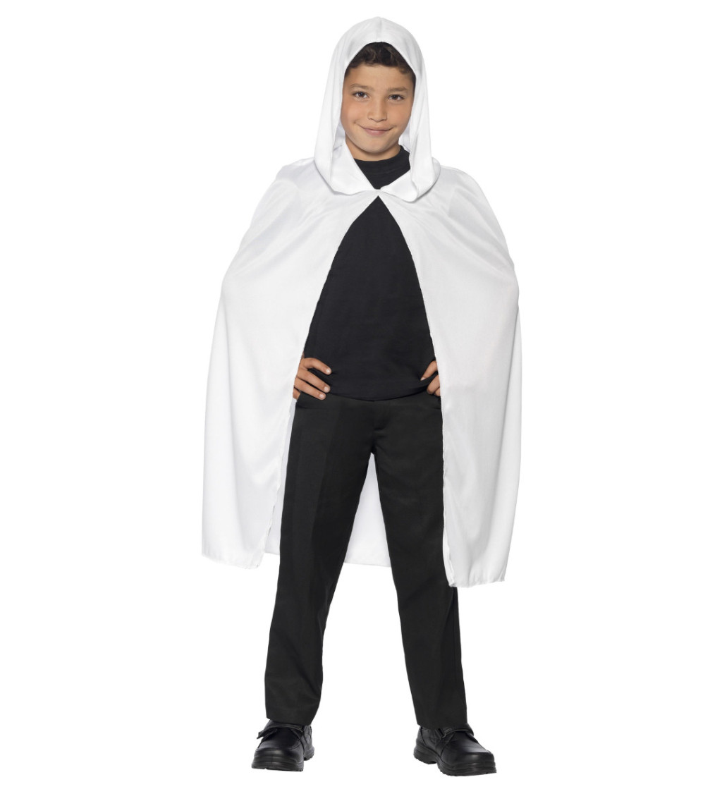 Dětský plášť s kapucí - bílý