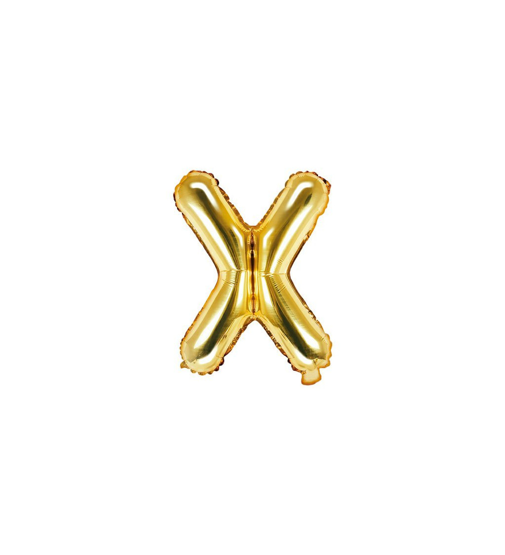 Fóliový balónek malý - zlaté písmeno X