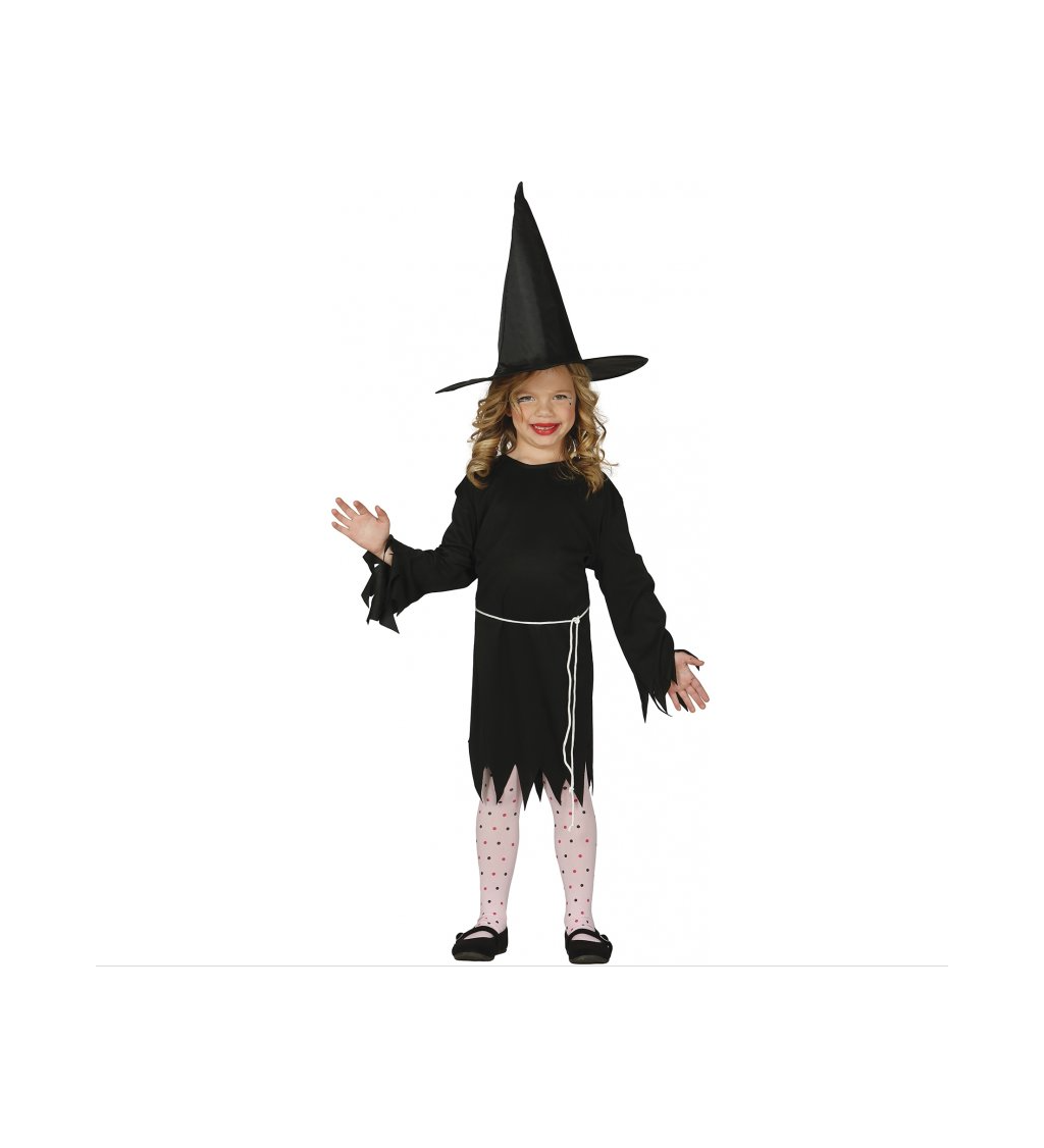 Dětský kostým "Černá čarodějnice"