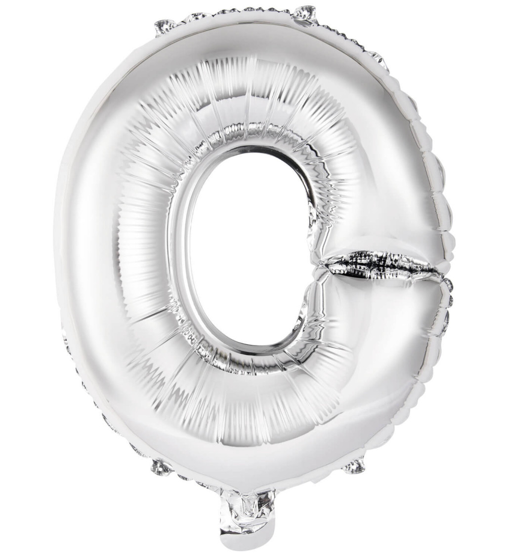 Fóliový balónek malý - stříbrné písmeno O