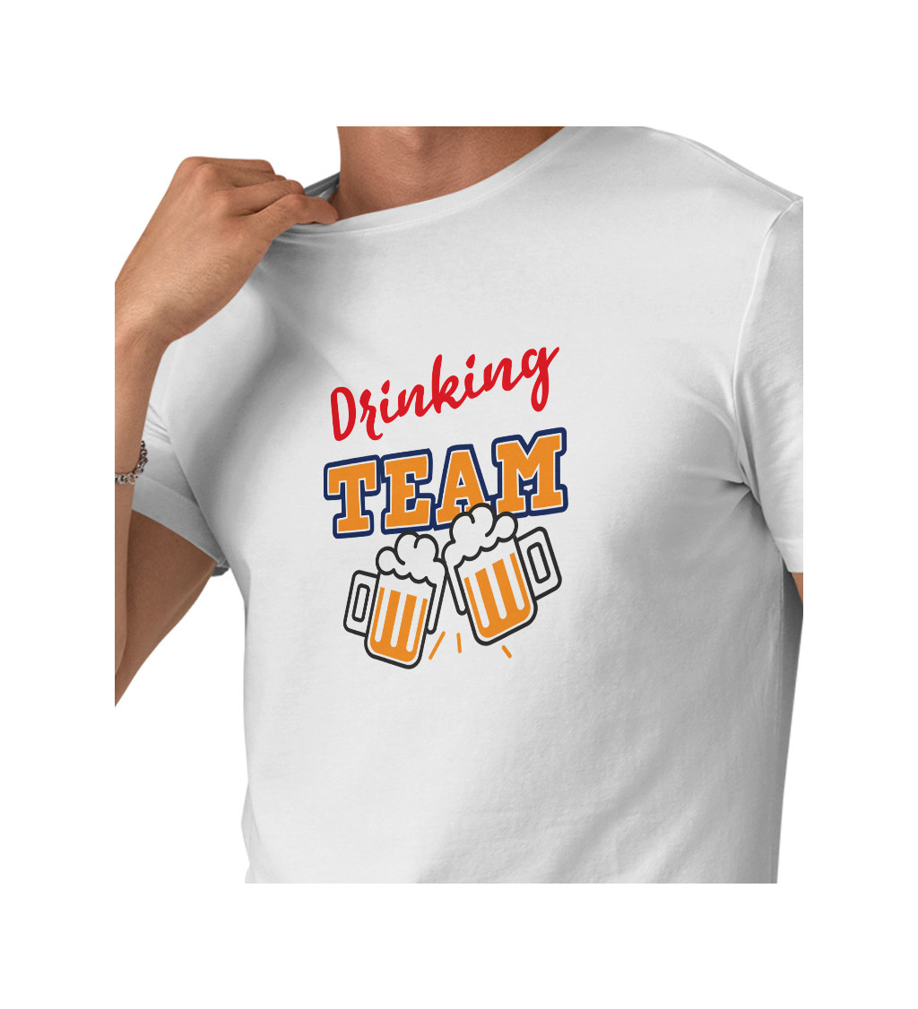 Pánské bílé triko - Drinking team