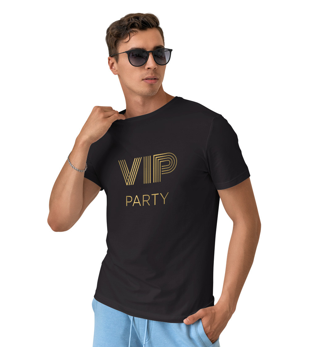 Pánské černé triko - VIP party -