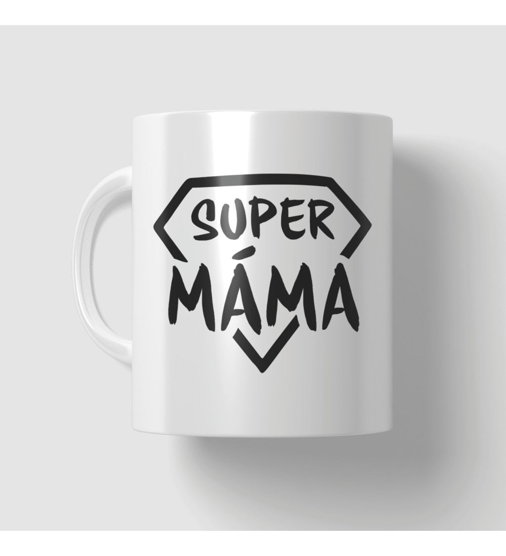 Hrnek- Super máma -černý nápis