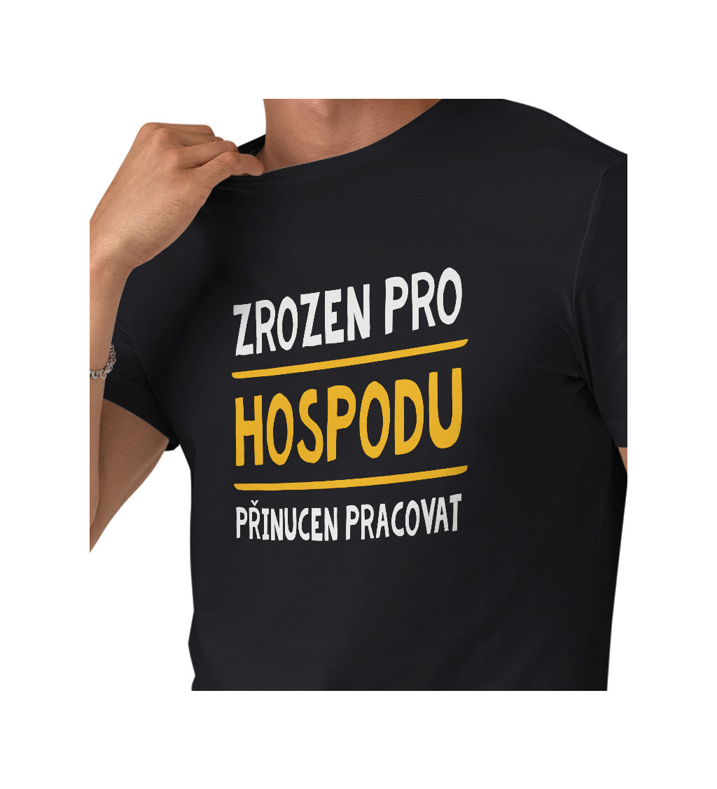 Pánské černé triko - Zrozen pro hospodu