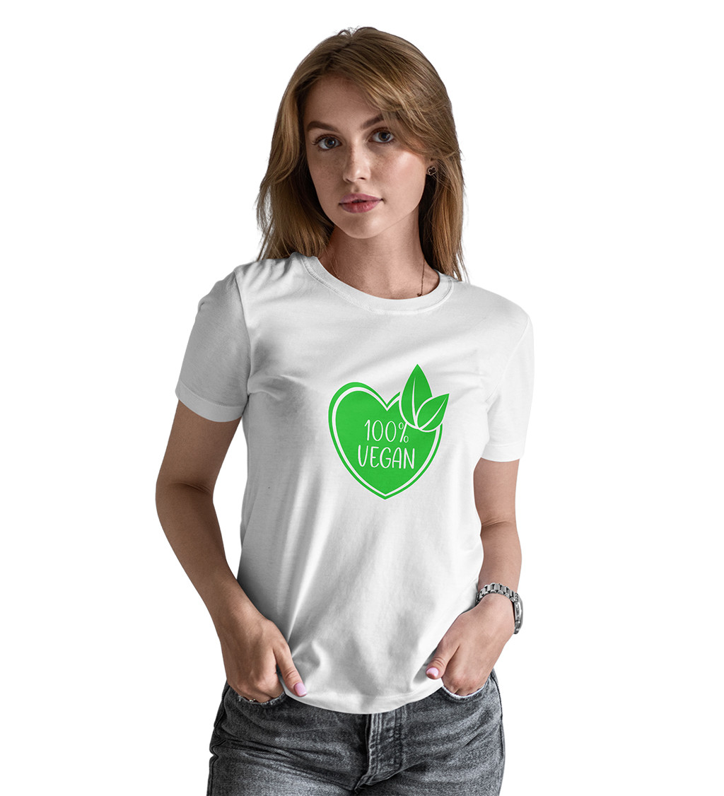 Dámské bílé triko -100% vegan