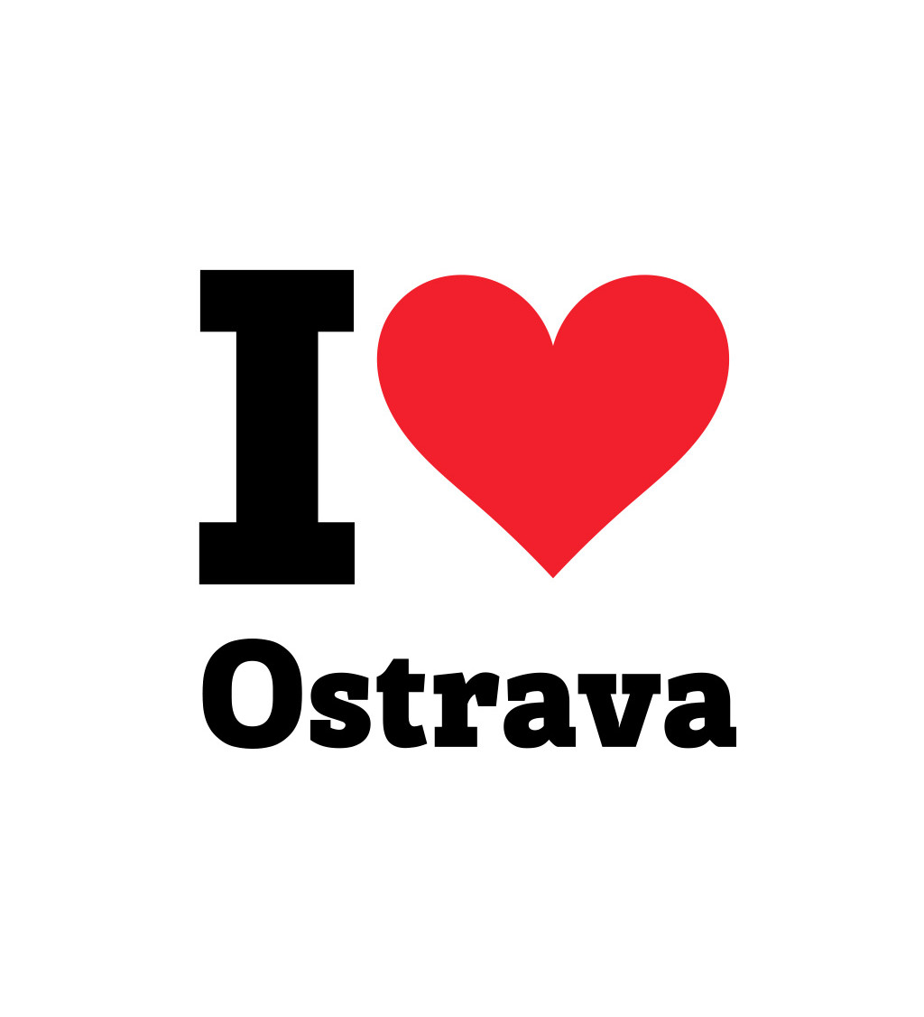 Pánské bílé tričko - I love Ostrava