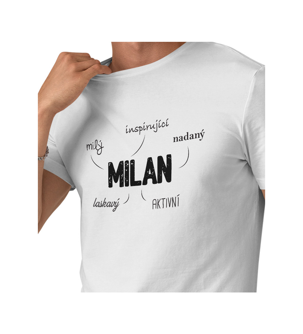 Pánské triko bílé-  Milan