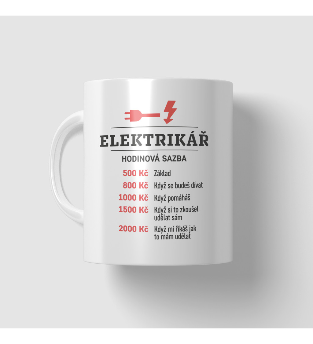 Hrnek s nápisem - Elektrikář