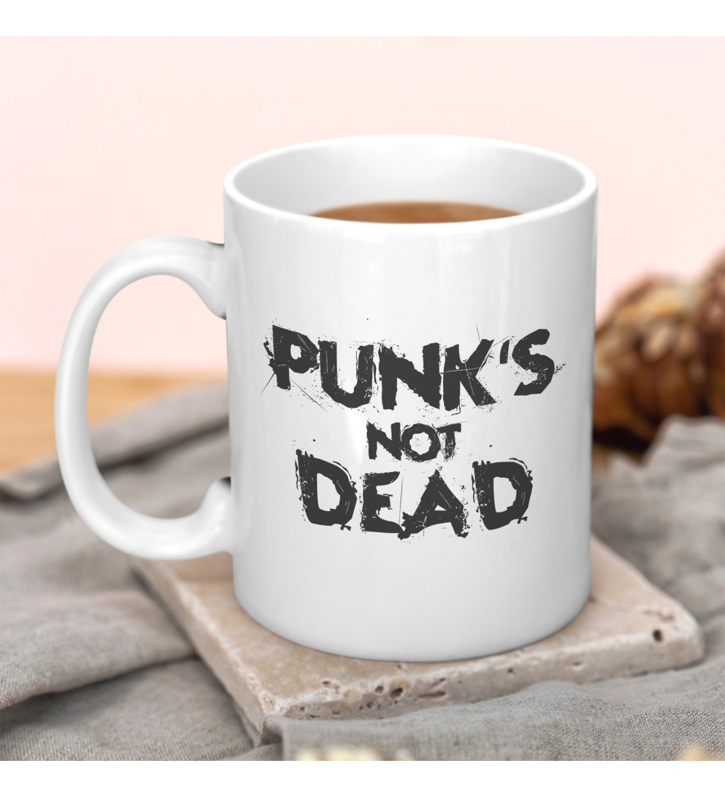 Hrnek s nápisem - Punks not dead