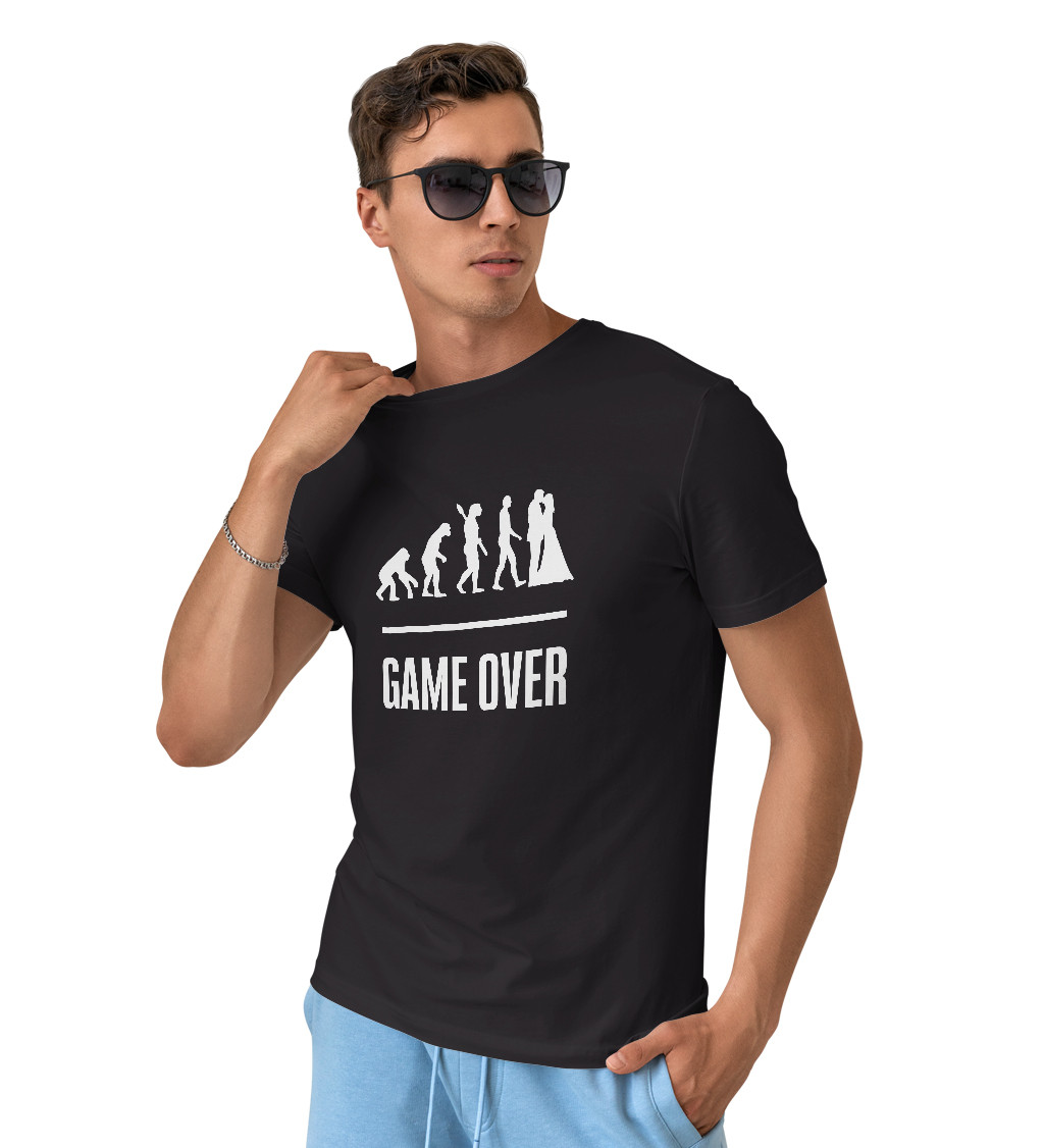 Pánské triko černé - Game over evoluce