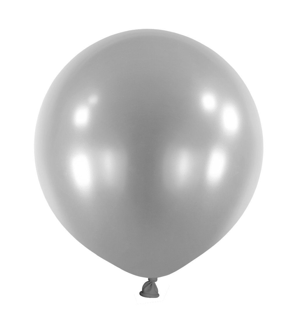 balonky metallic silver 60 cm