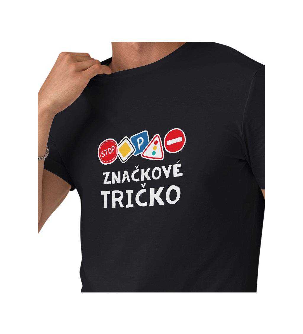 Pánské tričko černé s nápisem - Značkové tričko