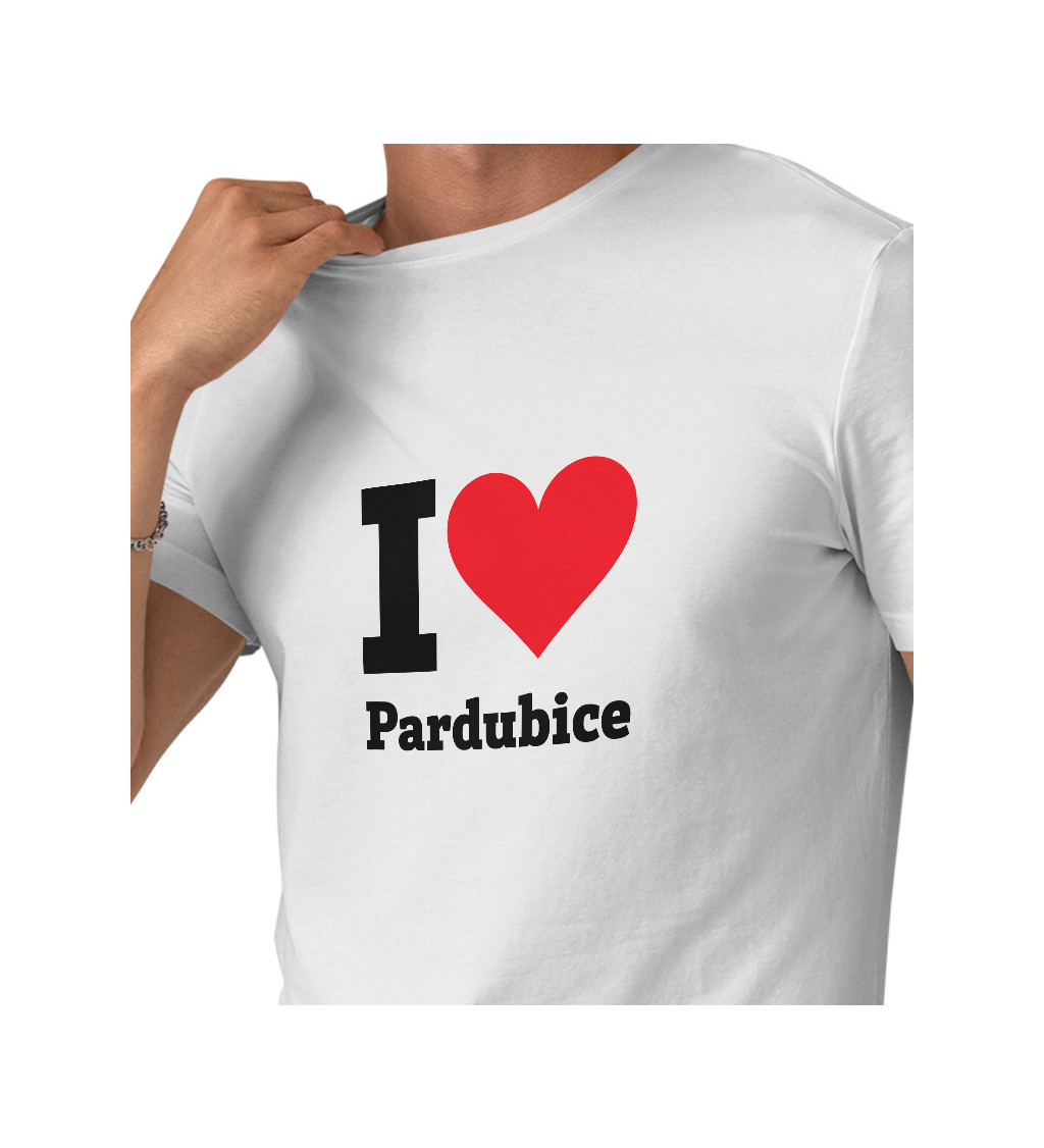 Pánské triko bílé I love Pardubice S