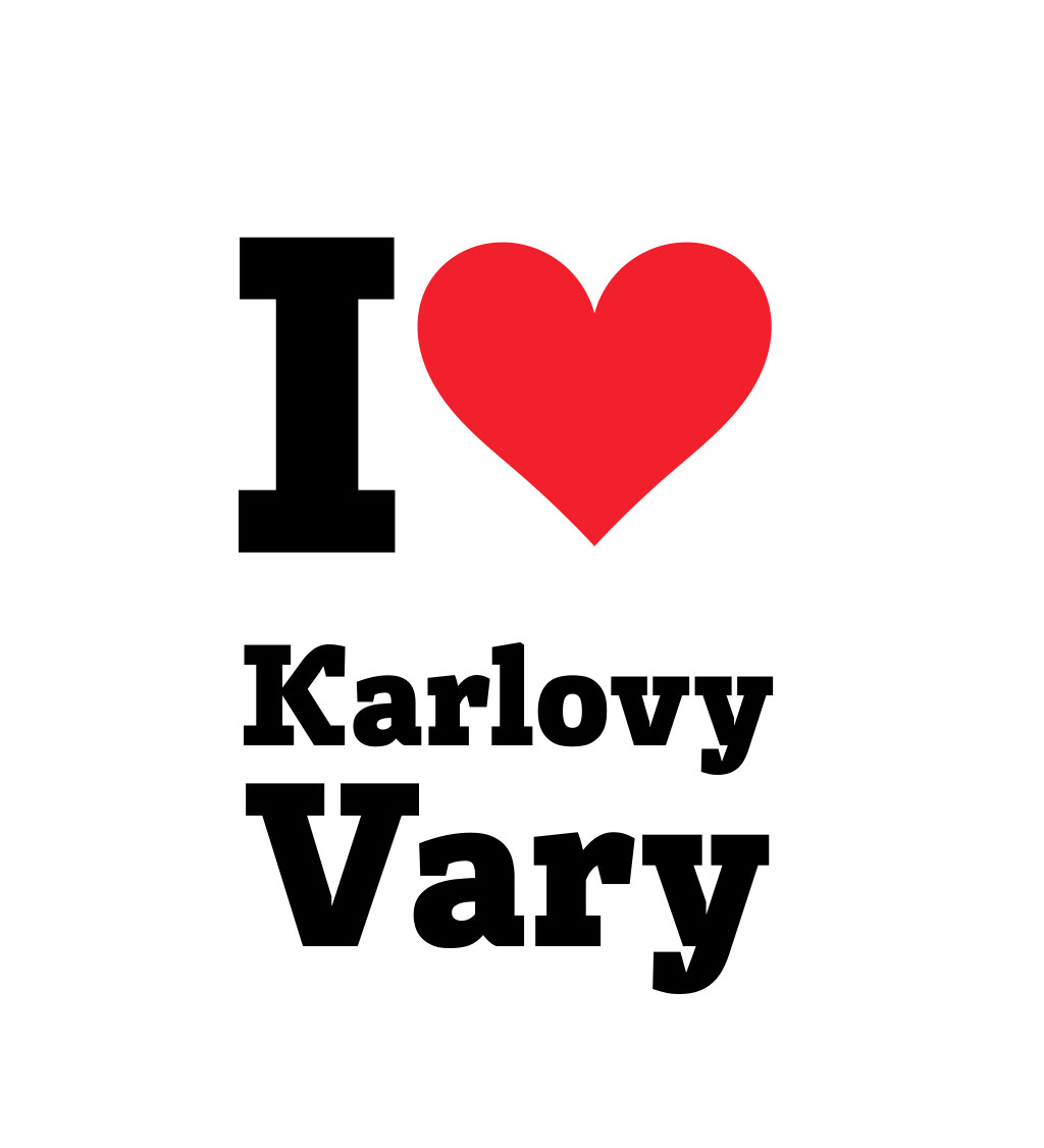 Pánské triko bílé - I love Karlovy Vary