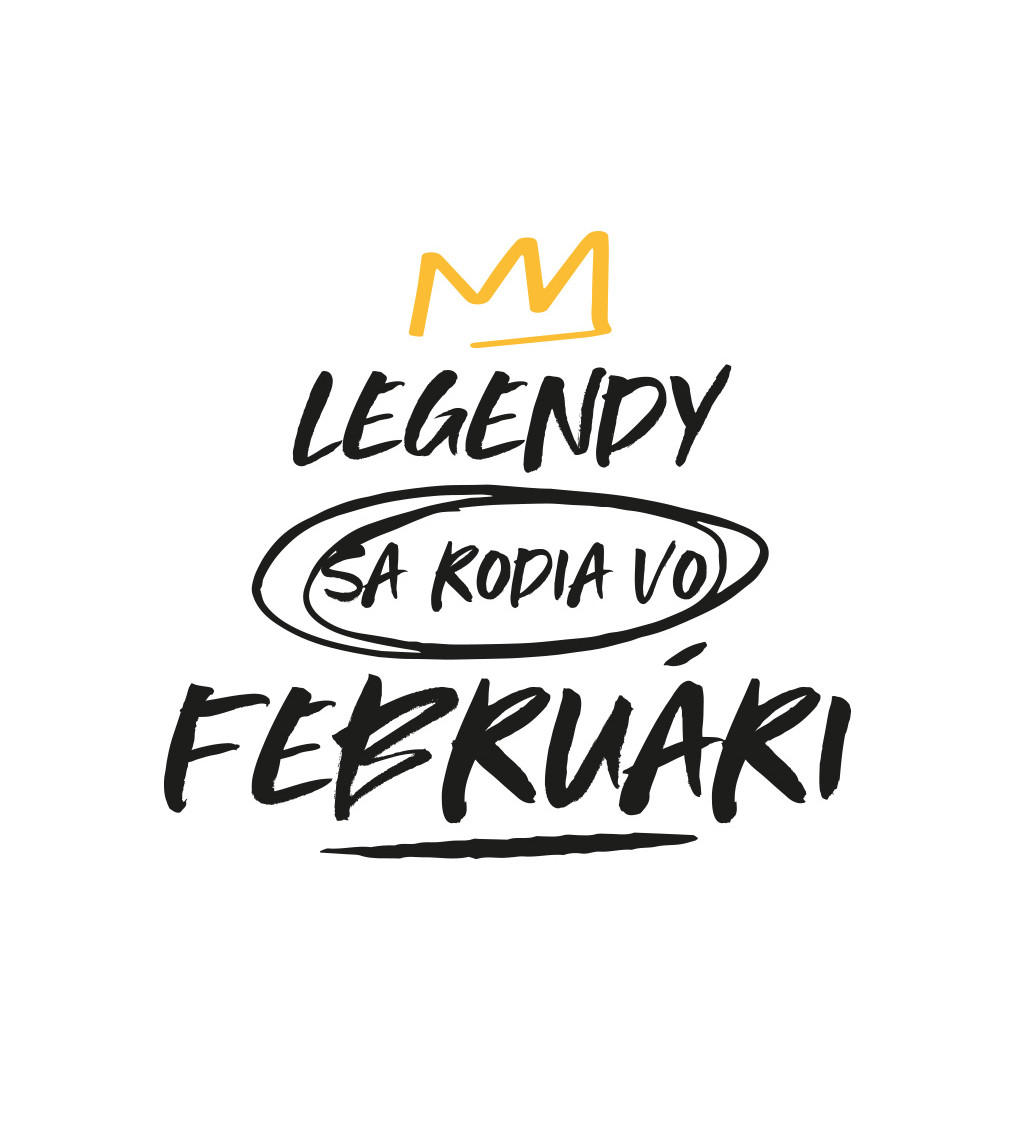 Dámske tričko biele "Legendy sa rodia v februári"