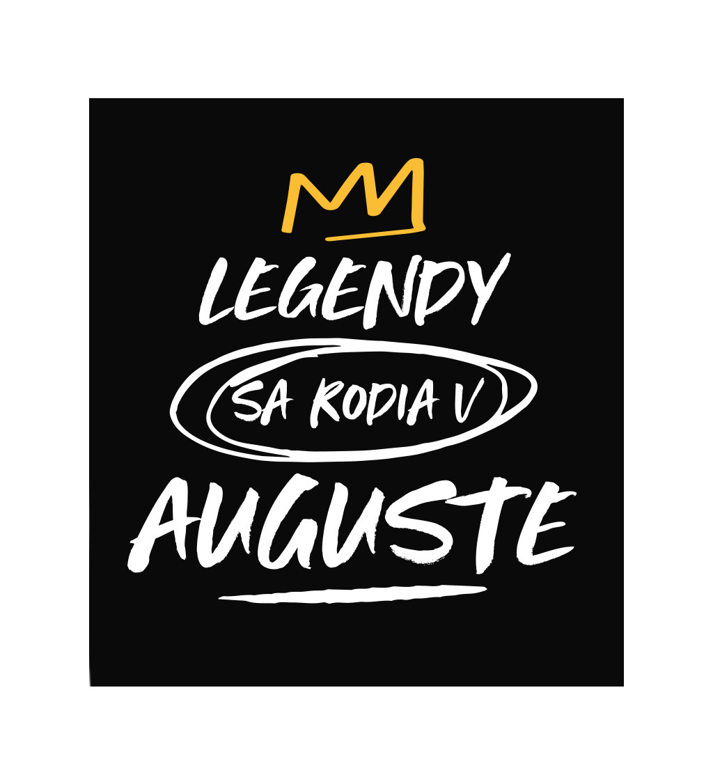 Dámske tričko čierne Legendy sa rodia v auguste XS