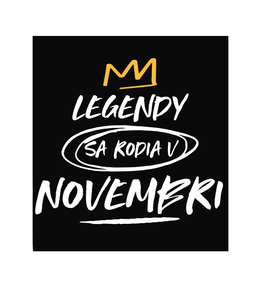 Dámske tričko čierne Legendy sa rodia v novembri XS