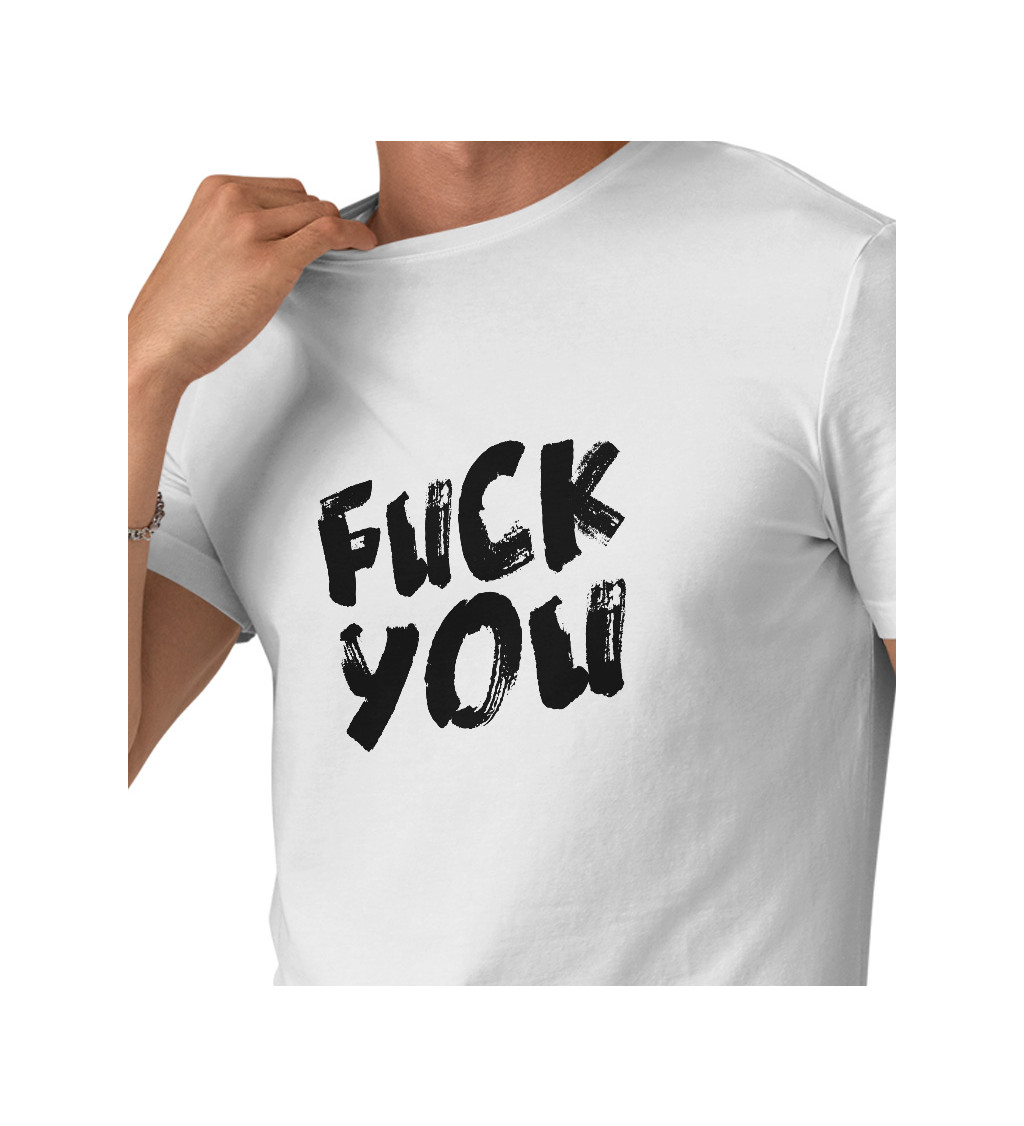 Pánské triko bílé - Fuck you