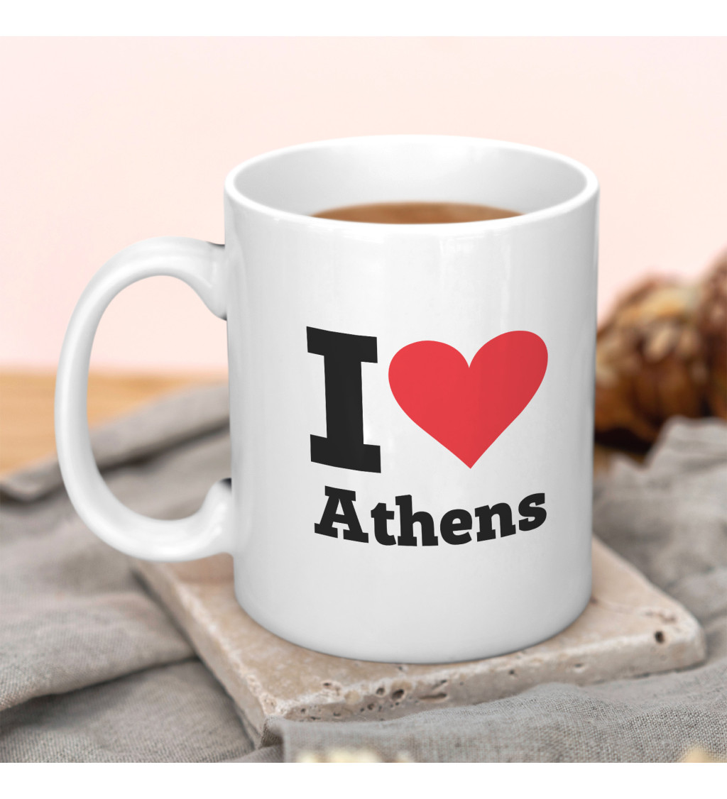 Hrnek s nápisem - I love Athens