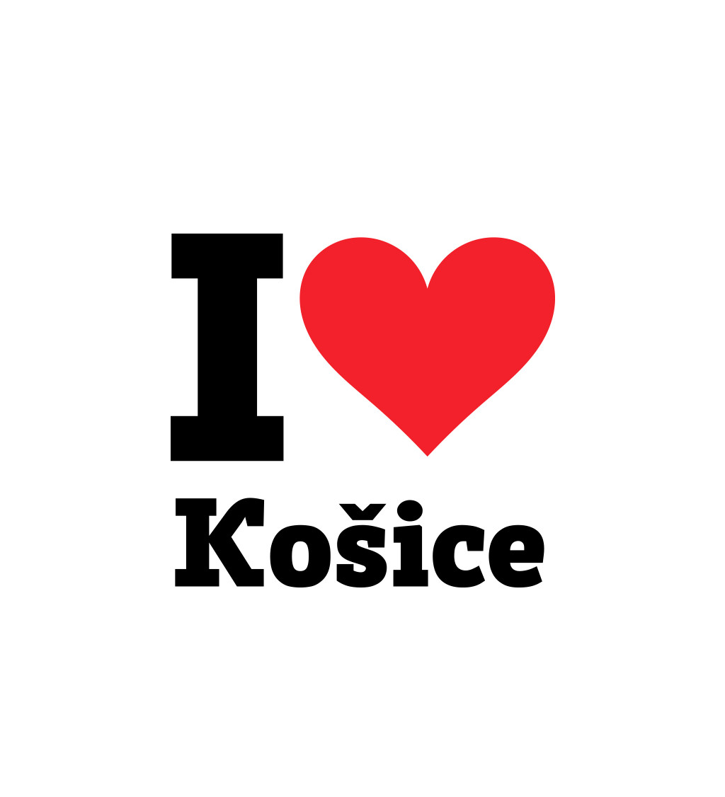 Pánské bílé triko s nápisem - I love Košice