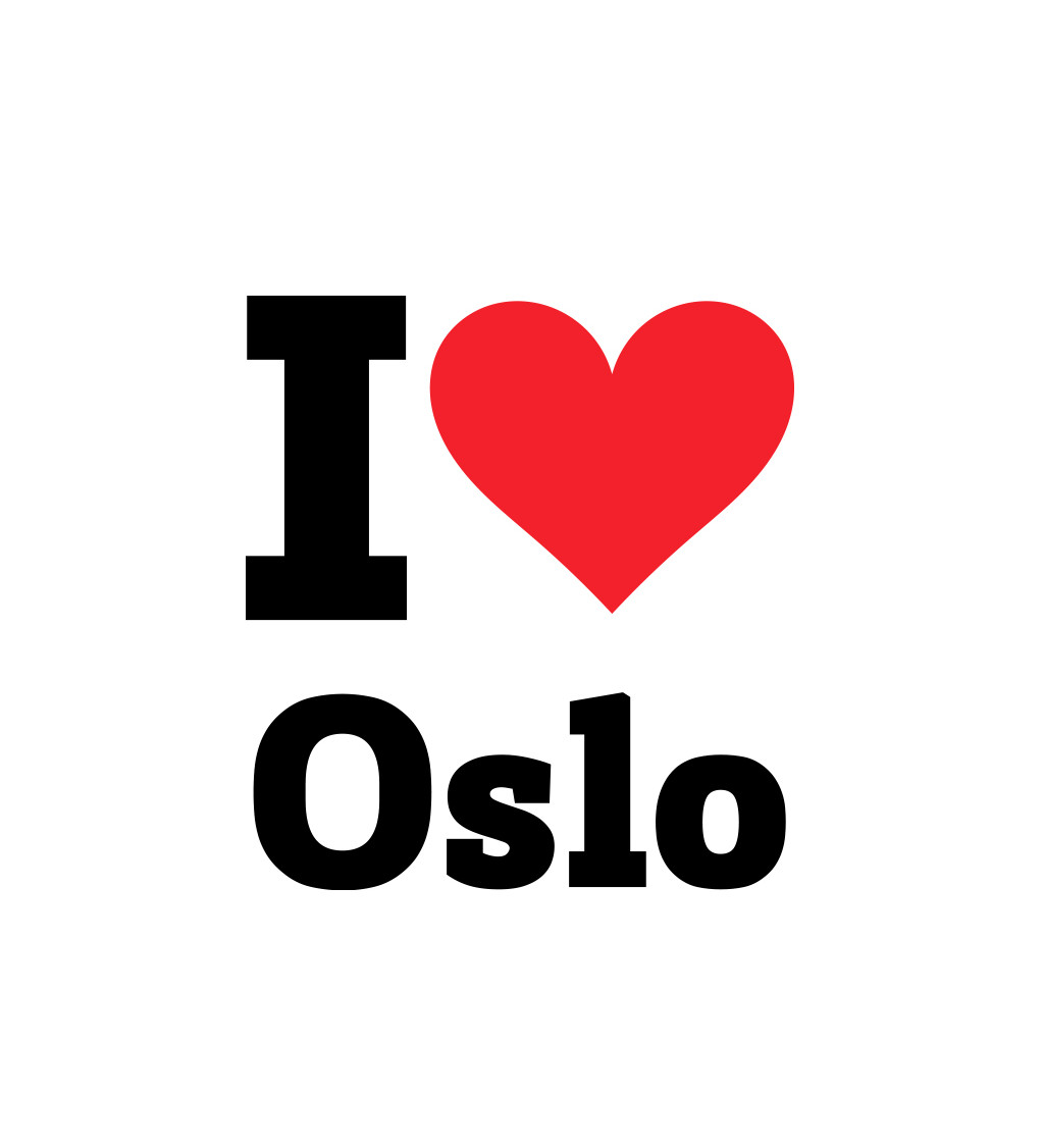 Pánské bílé triko s nápisem - I love Oslo