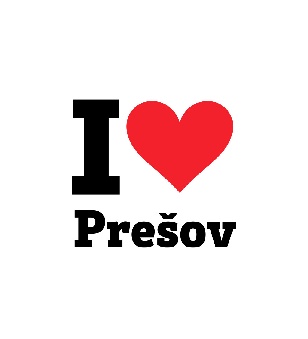 Pánské bílé triko s nápisem - I love Prešov