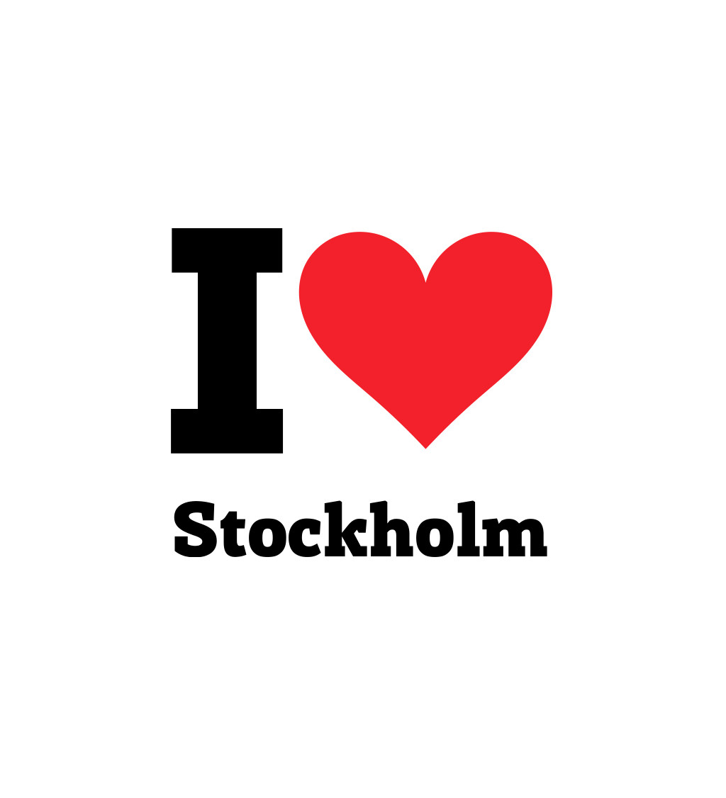 Pánské bílé triko s nápisem - I love Stockholm