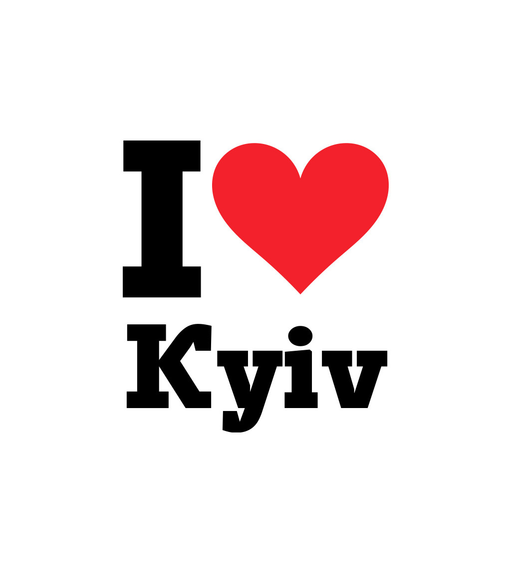 Dámské bílé triko s nápisem - I love I love Kyiv