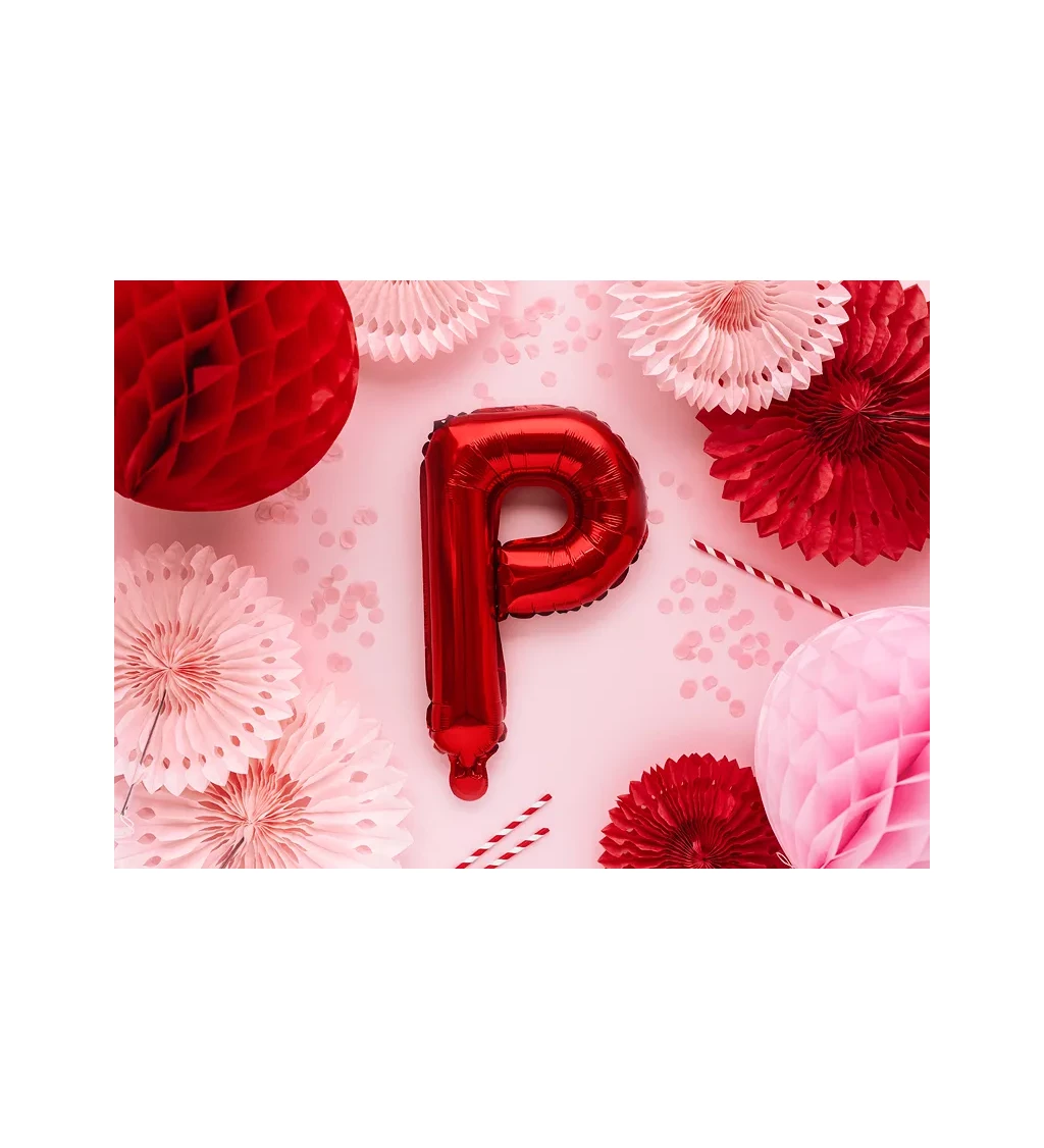 Fóliový balónek P - červený