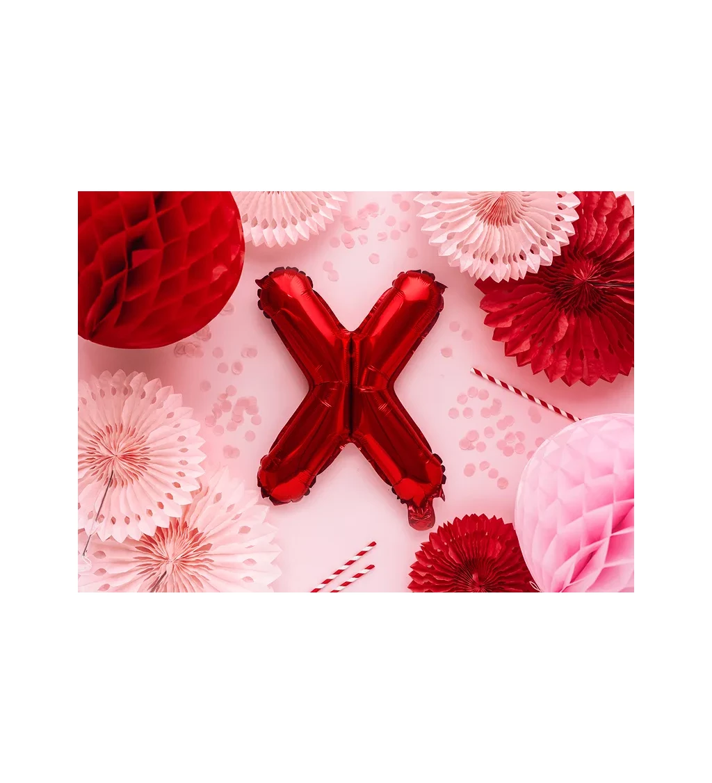Fóliový balónek X - červený
