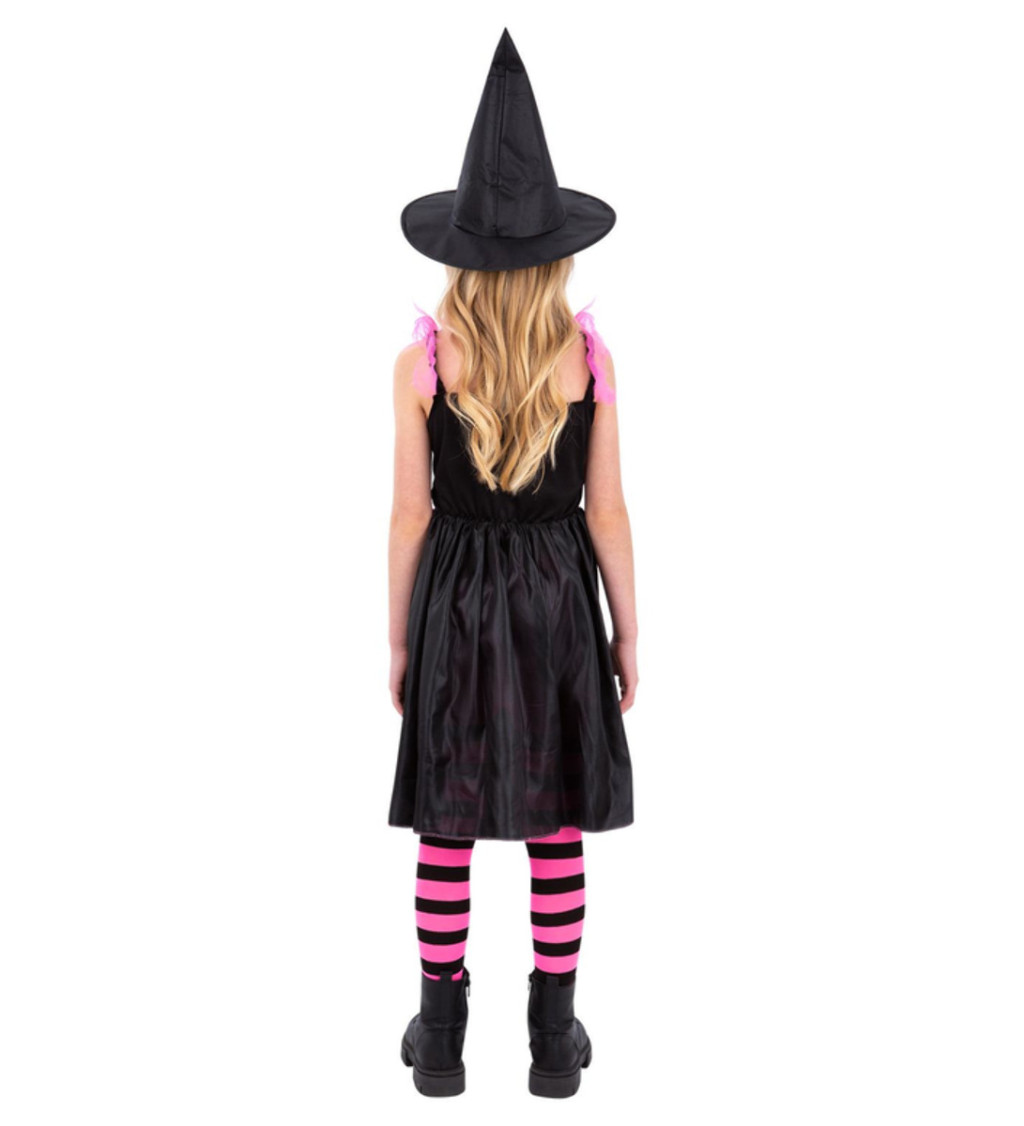 Dětský kostým - čarodějnice s duhovou síťkou