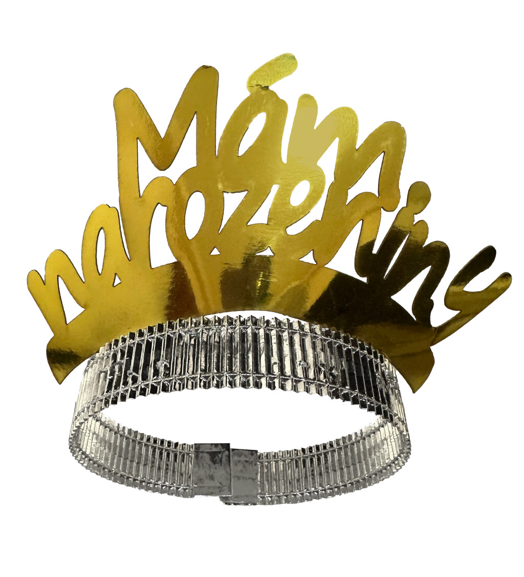 Narozeninová čelenka Mám narozeniny - zlatá