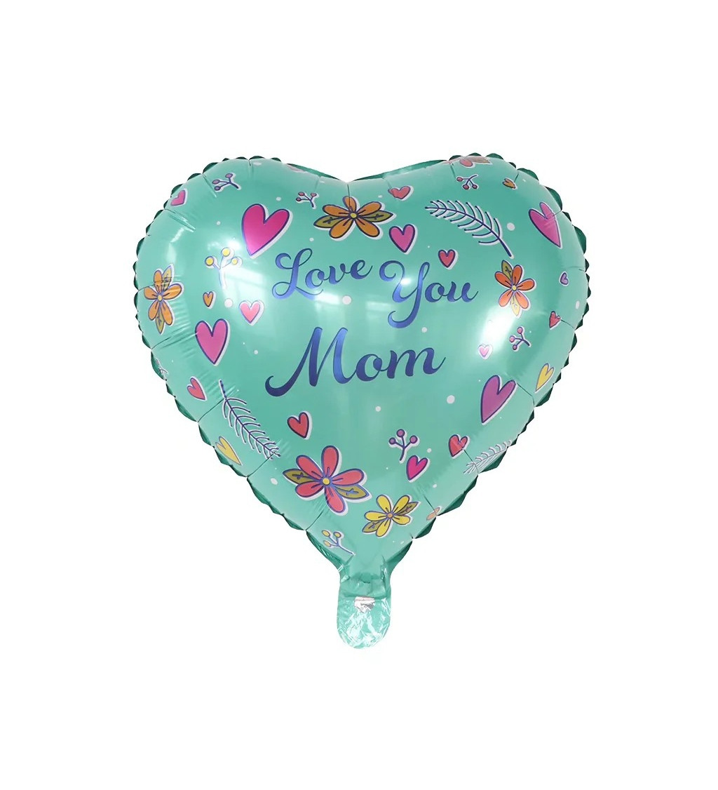 Fóliový balónek - Love you mom, 45cm