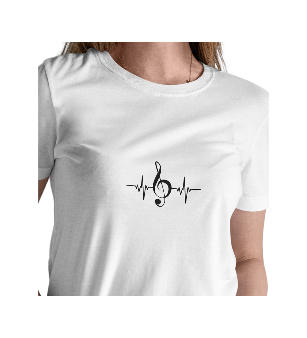Dámské tričko bílé Tep houslový klíč XS