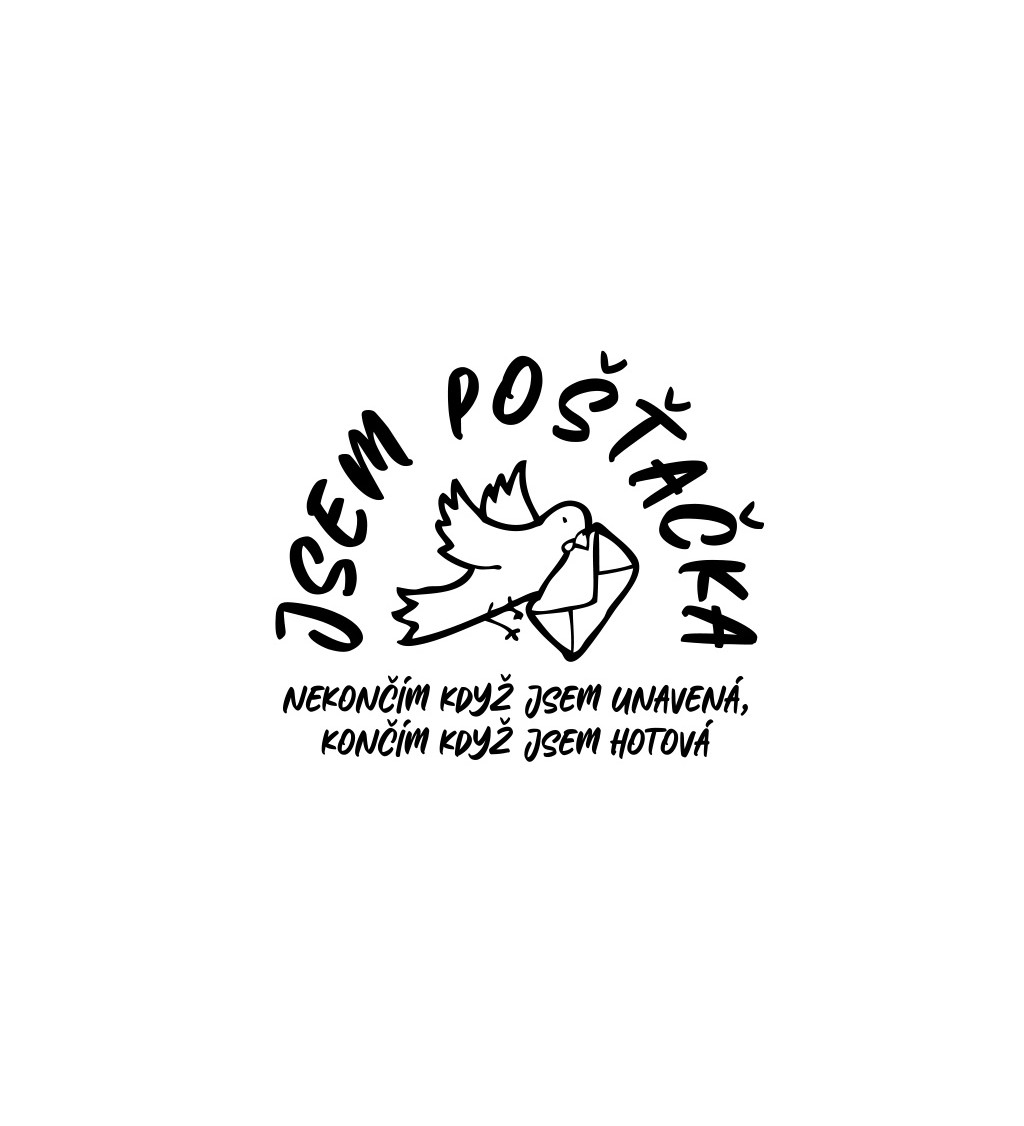 Dámské tričko bílé Jsem pošťačka XS