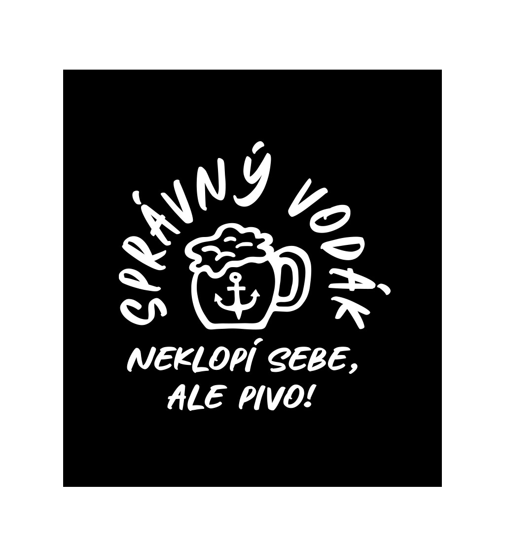 Pánské tričko černé Správný vodák neklopí sebe ,ale pivo S