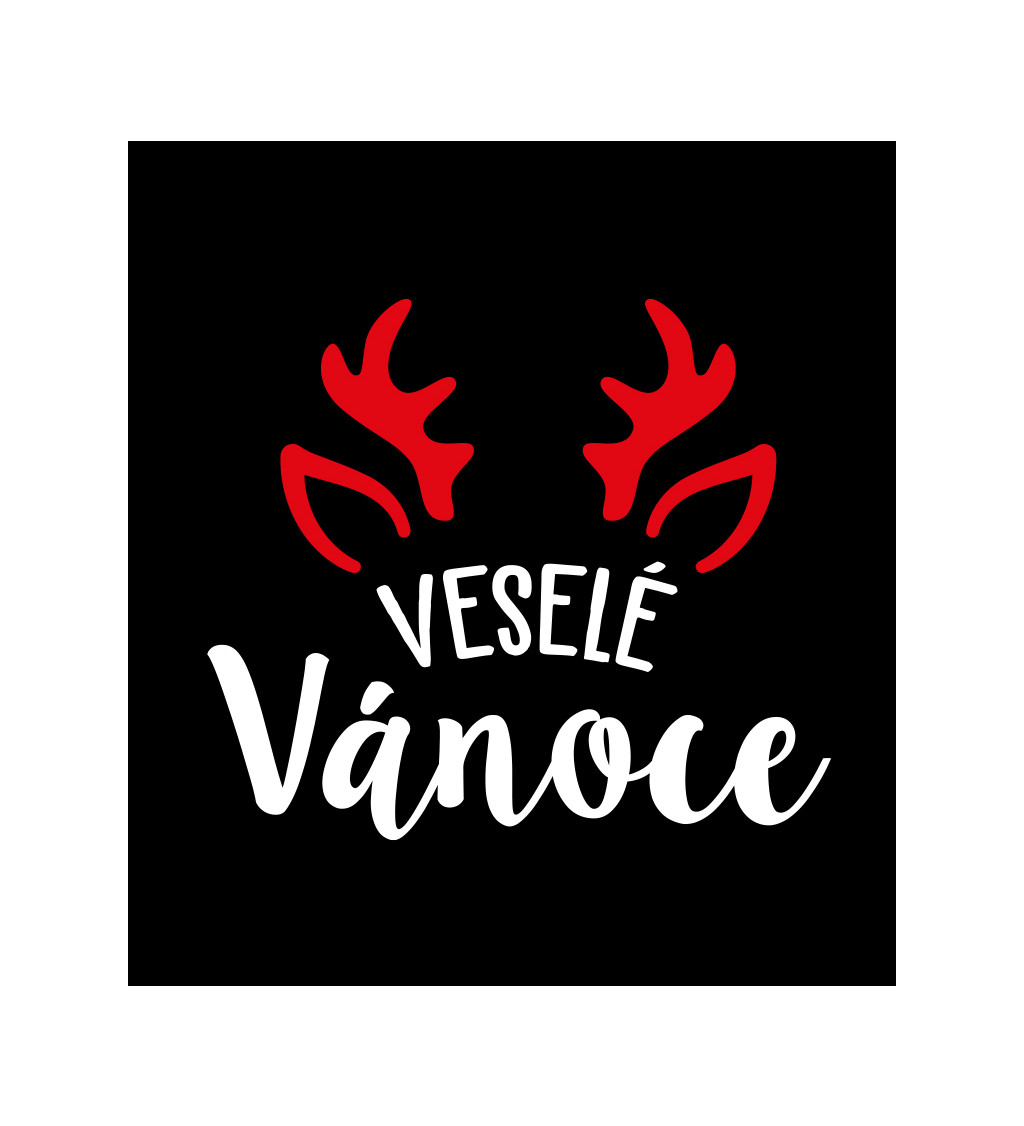 Pánské tričko černé Veselé Vánoce uši,parohy S