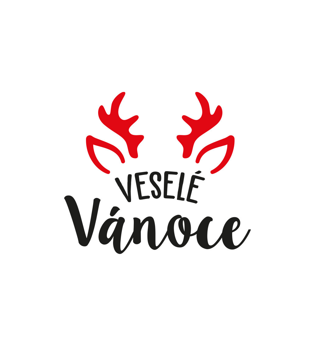 Pánské tričko bílé Veselé Vánoce uši,parohy S