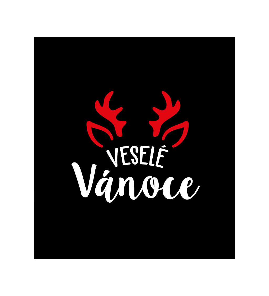 Dámské tričko černé Veselé Vánoce uši,parohy XS