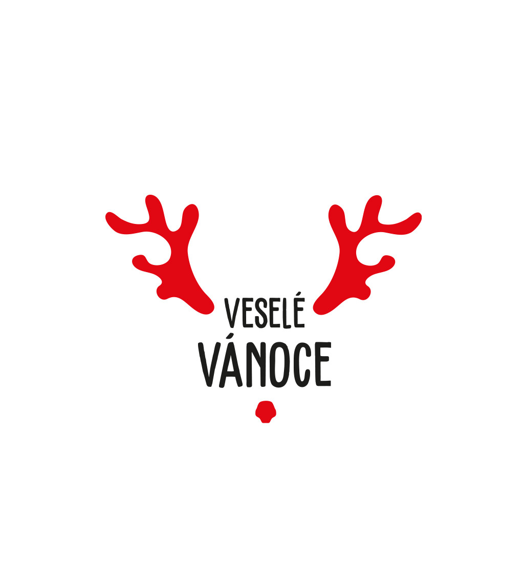 Pánské tričko bílé Veselé Vánoce parohy S