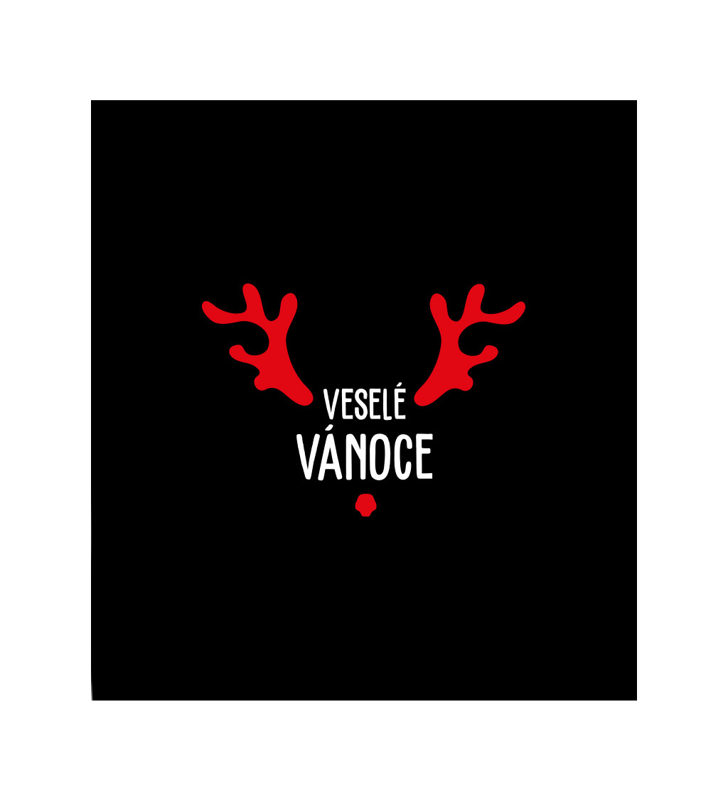 Dámské tričko černé Veselé Vánoce parohy XS
