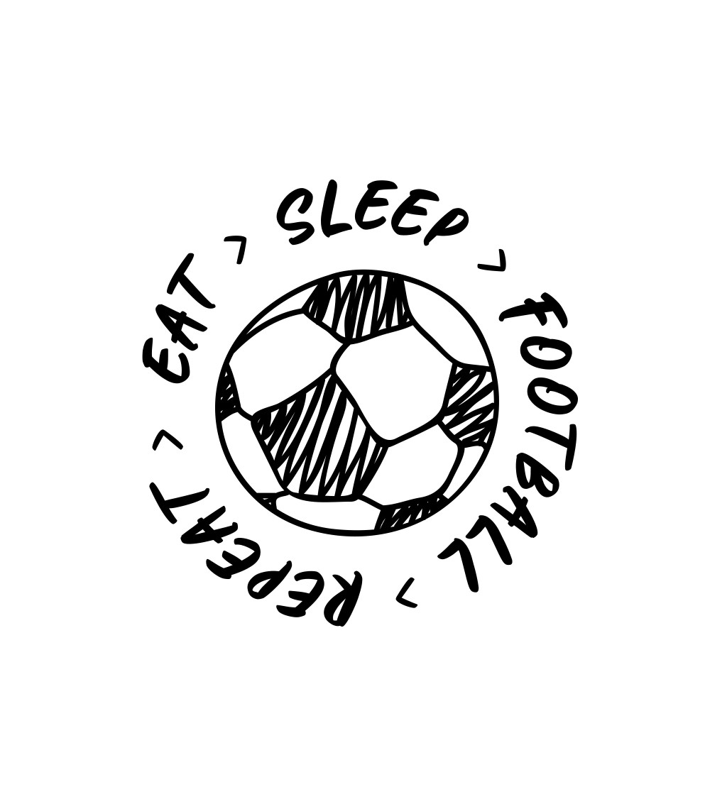 Pánské tričko bílé Eat sleep football repeat S