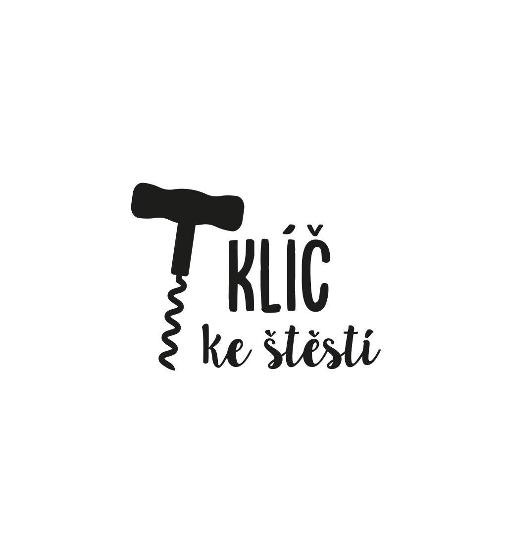 Dámské tričko bílé Klíč ke štěstí vývrtka XS