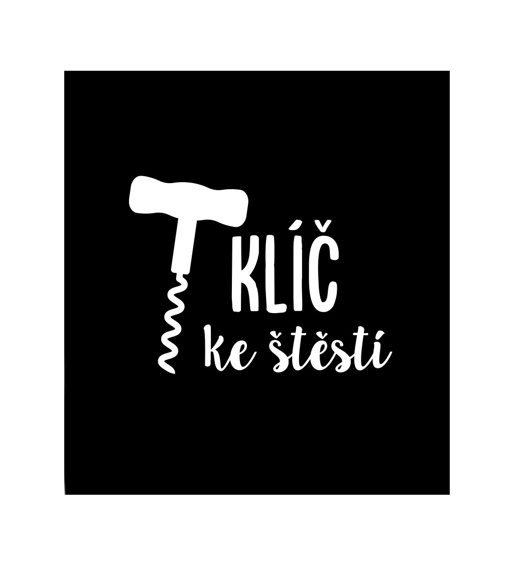 Dámské tričko černé Klíč ke štěstí vývrtka XS